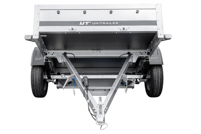 PKW-Anhänger auf Federn 264×125 UNITRAILER GARDEN 264/R KIPP mit H-1100-Rahmen und grauer Plane-Neu