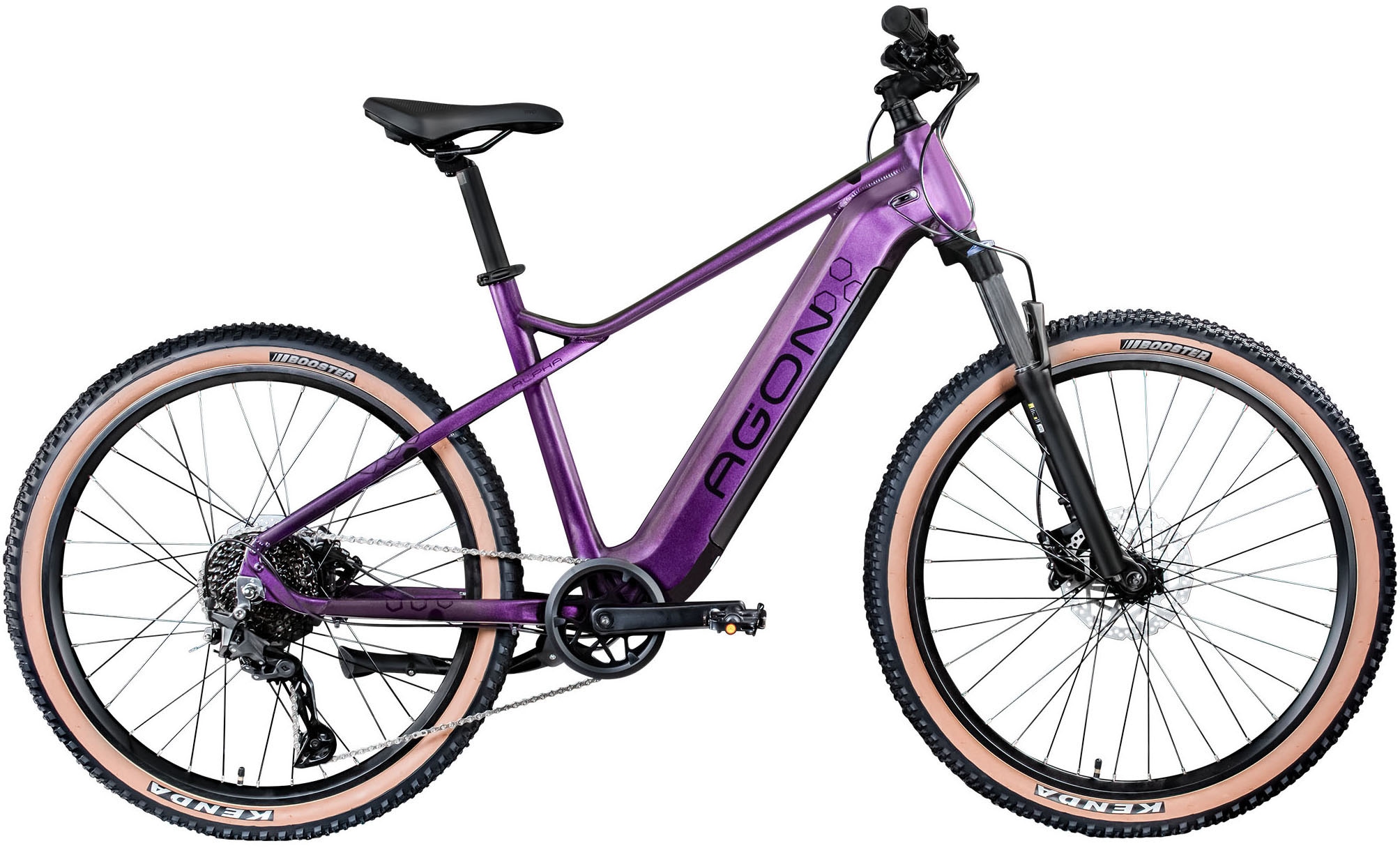 AGON »Alpha« 10 Gang Shimano Deore SGS T6000 Schaltwerk Kettenschaltung Heckmotor 250 W Pedelec, Elektrofahrrad für Damen u. Herren, MTB