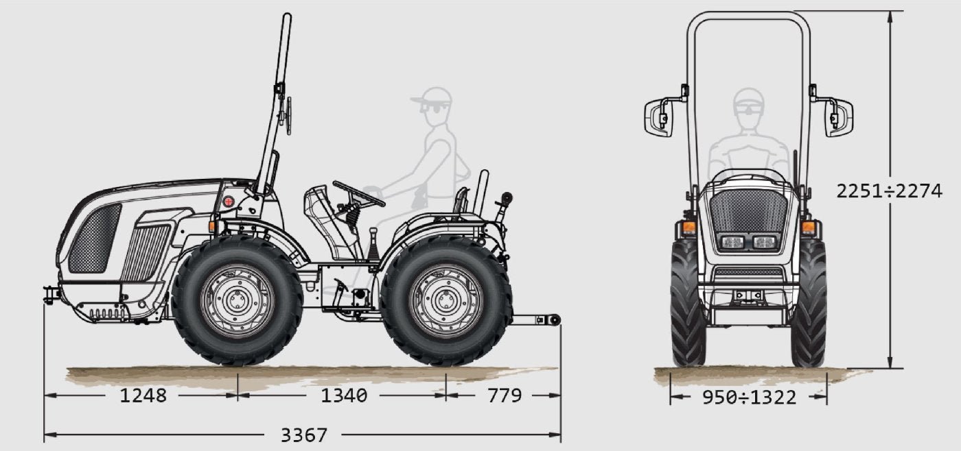 Ferrari Cobram 60 AR Micro Knicklenker-Traktor 49 PS – Reversierbarer Fahrerstand & 12/12 Getriebe
