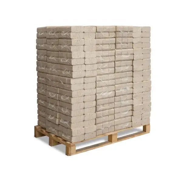Heizfuxx RUF Classic White Holzbriketts – 960 kg Palette (96×10 kg), Heizwert ≥4,8 kWh/kg, Weißholz, RUF-Form