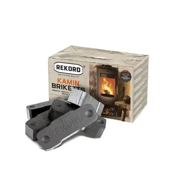 Rekord Braunkohlebriketts – 900 kg Palette (90×10 kg), Heizwert ca. 5,3 kWh/kg, Kamin- & Ofenbriketts