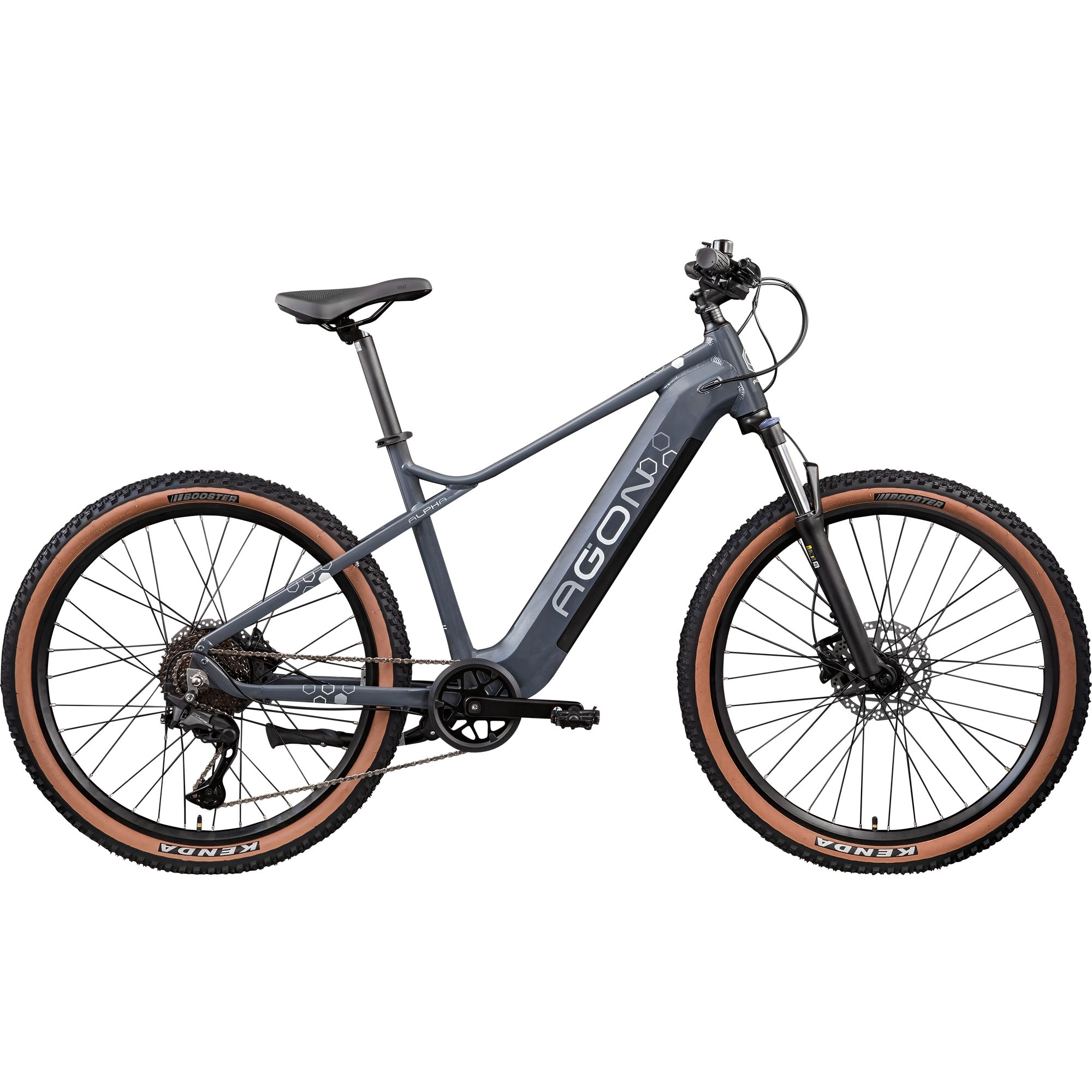 AGON »Alpha« 10 Gang Shimano Deore SGS T6000 Schaltwerk Kettenschaltung Heckmotor 250 W Pedelec, Elektrofahrrad für Damen u. Herren, MTB