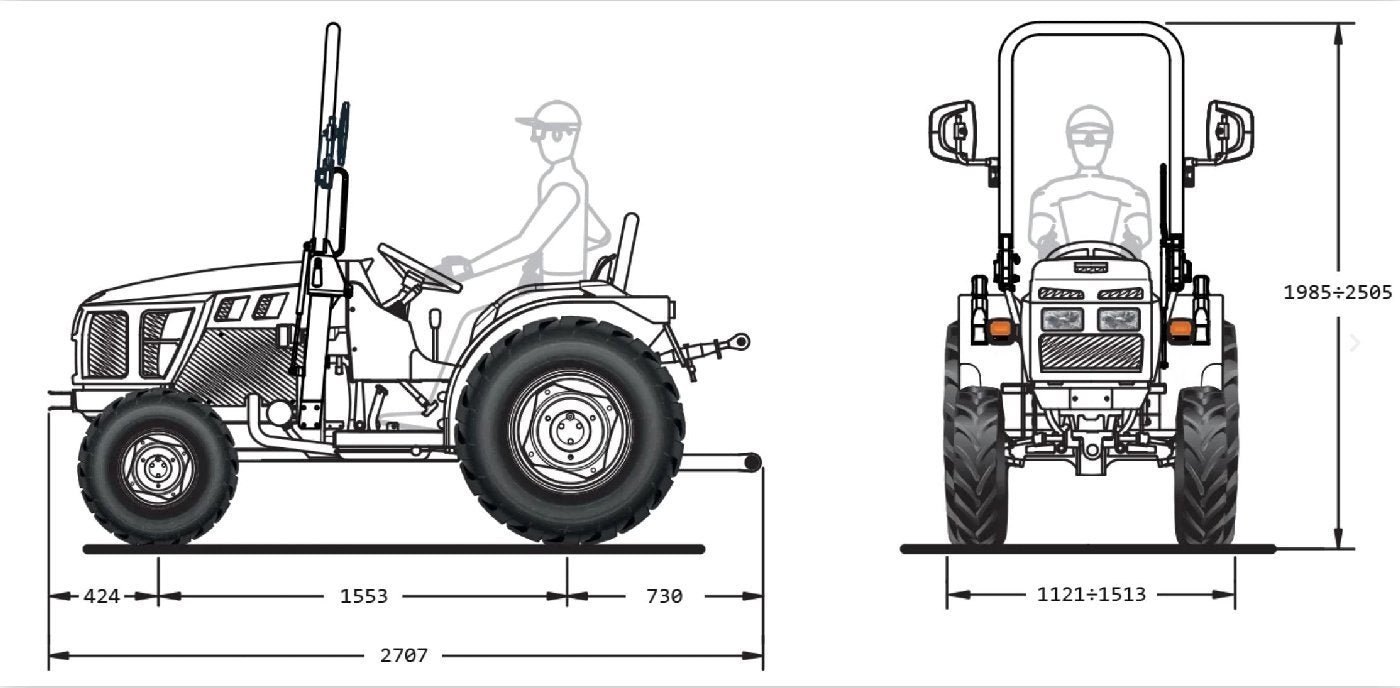 Ferrari Raptor 35 Kompakttraktor 26 PS Diesel – Allrad 12+12 Grundmaschine ohne Bereifung