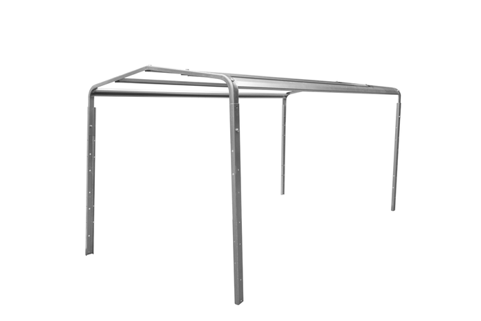 Planenanhänger 230×125 Garden Trailer 230 KIPP mit Laubgitteraufsatz, blauer Hochplane, Hochspriegel und Stützrad-Neu