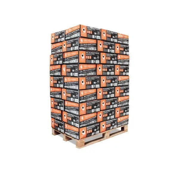 Heizfuxx BBQ Buchenholzbriketts – 972 kg Palette (54×18 kg), Heizwert ≥4,8 kWh/kg, Buche, Grillbriketts