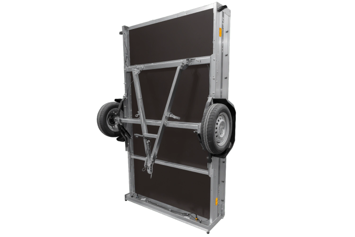 Leichter Anhänger auf Blattedern 264×150 UNITRAILER GARDEN 265/R KIPP mit Gitterwänden, H-0-Rahmen und blauer Plane-Neu