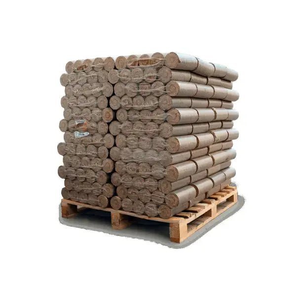 Heizfuxx Nestro XL Rot Holzbriketts Hartholz – 960 kg Palette (96×10 kg), Heizwert ≥4,8 kWh/kg, Rundbriketts