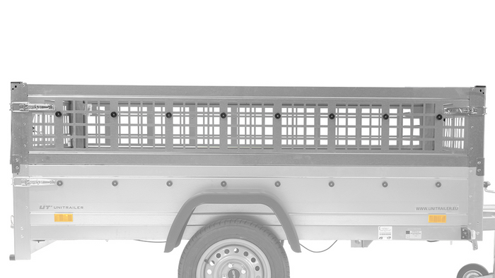 Planenanhänger 230×125 Garden Trailer 230 KIPP mit Laubgitteraufsatz, blauer Hochplane, Hochspriegel und Stützrad-Neu