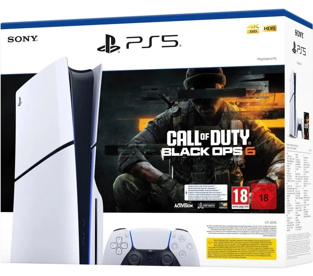 Sony PlayStation 5 PS5 Slim Disc Edition 1TB Bundle inkl. Call of Duty Black Ops 6 | 4K | Blu-ray | Weiß