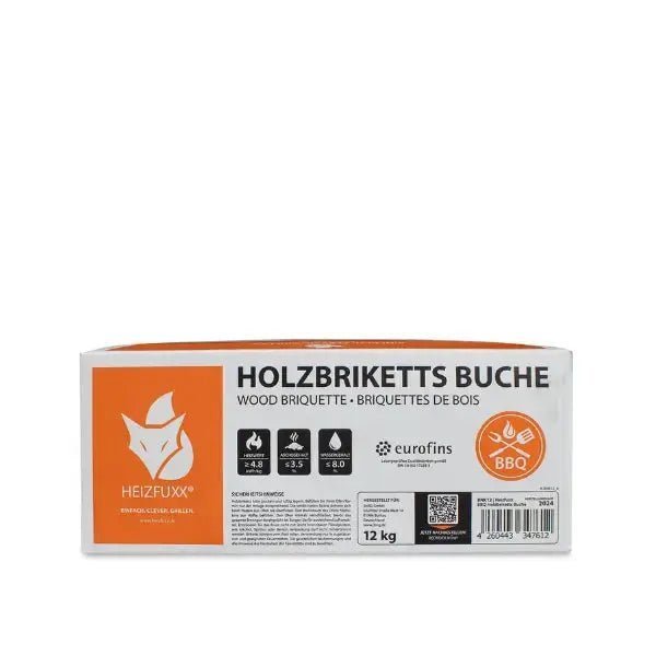Heizfuxx Nestro Hartholz M Holzbriketts – 972 kg Palette (81×12 kg), Heizwert ≥4,8 kWh/kg, Rundbriketts