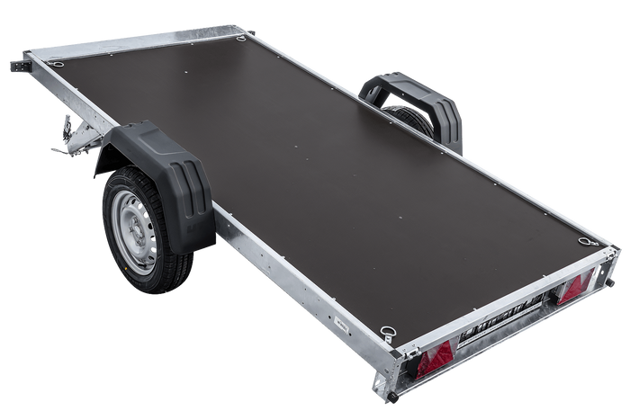 Autotransportanhänger 264×125 UNITRAILER FORCE 264 KIPP mit BIS-Seitenwänden, H-800-Rahmen und grauer Plane-Neu